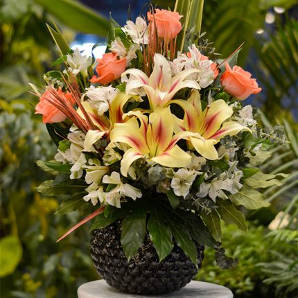 گلدان گل توپی شکل